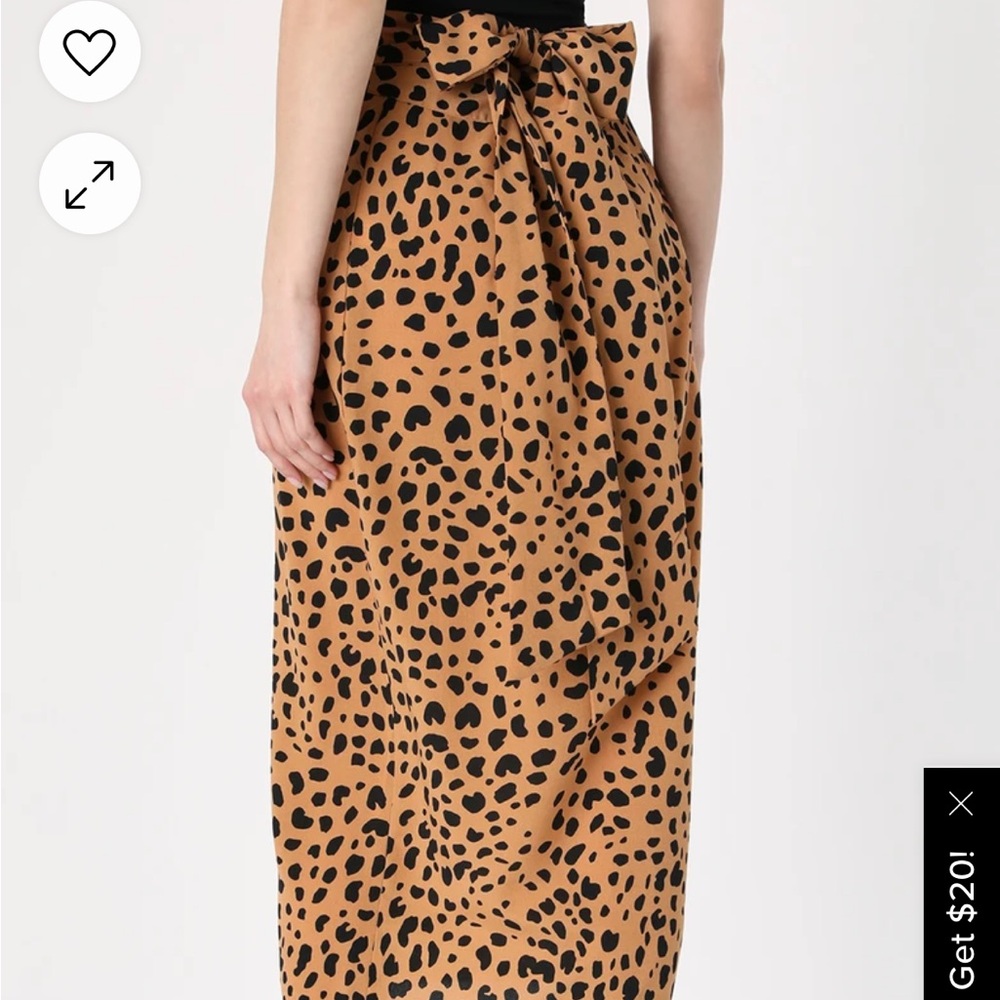 Lulus Statement-Maker Tan Animal Print Wrap Midi S - image 3